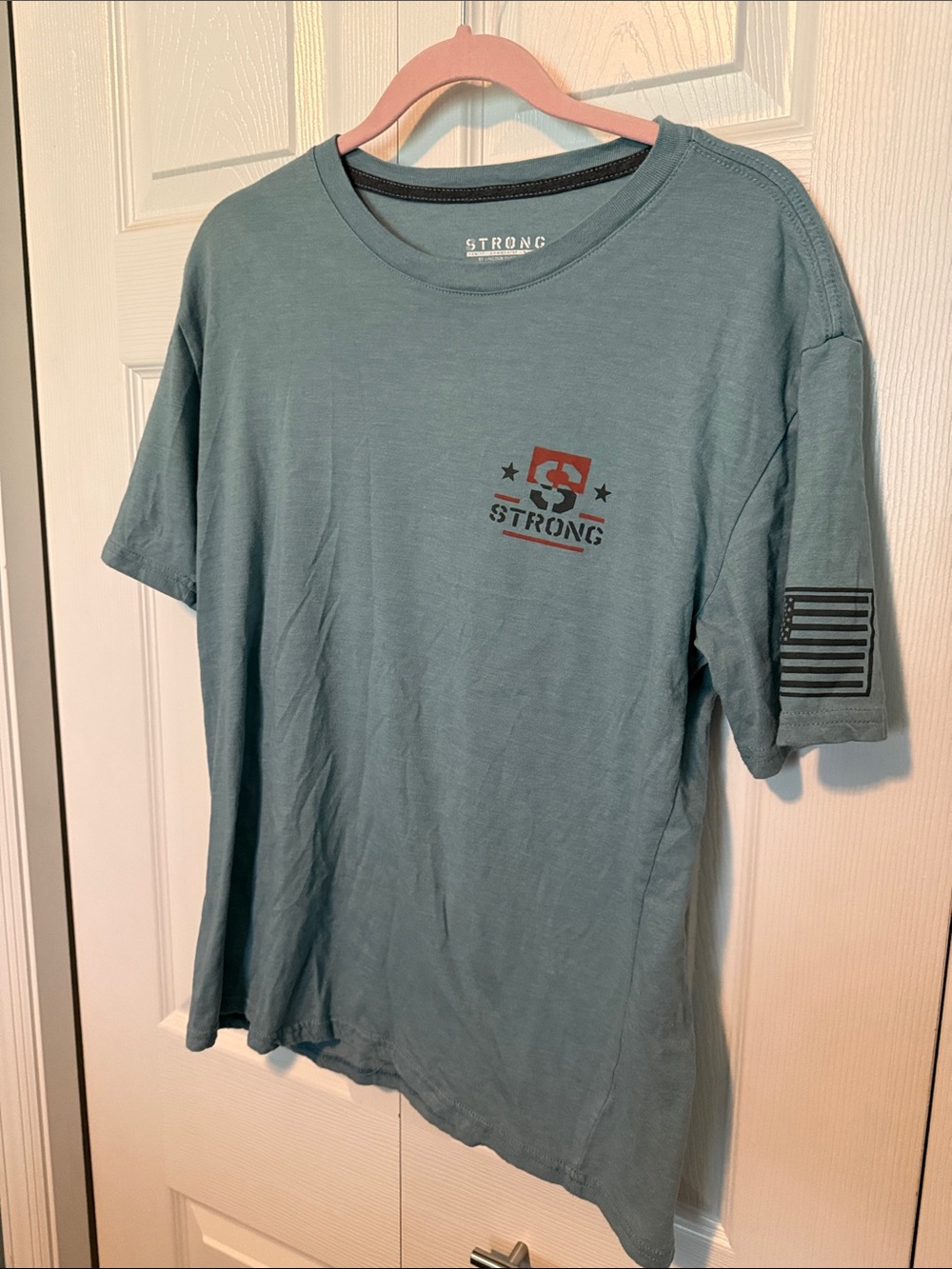 Strong Short-Sleeve Crewneck T-Shirt - Slate Blue-Green